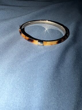 Ralph Lauren Tortoiseshell Hinged Bangle Bracelet in Brown and Black